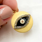 Load image into Gallery viewer, DP595A. Diamond Sterling Silver Round Eye Enamel Pendant with Gemstone
