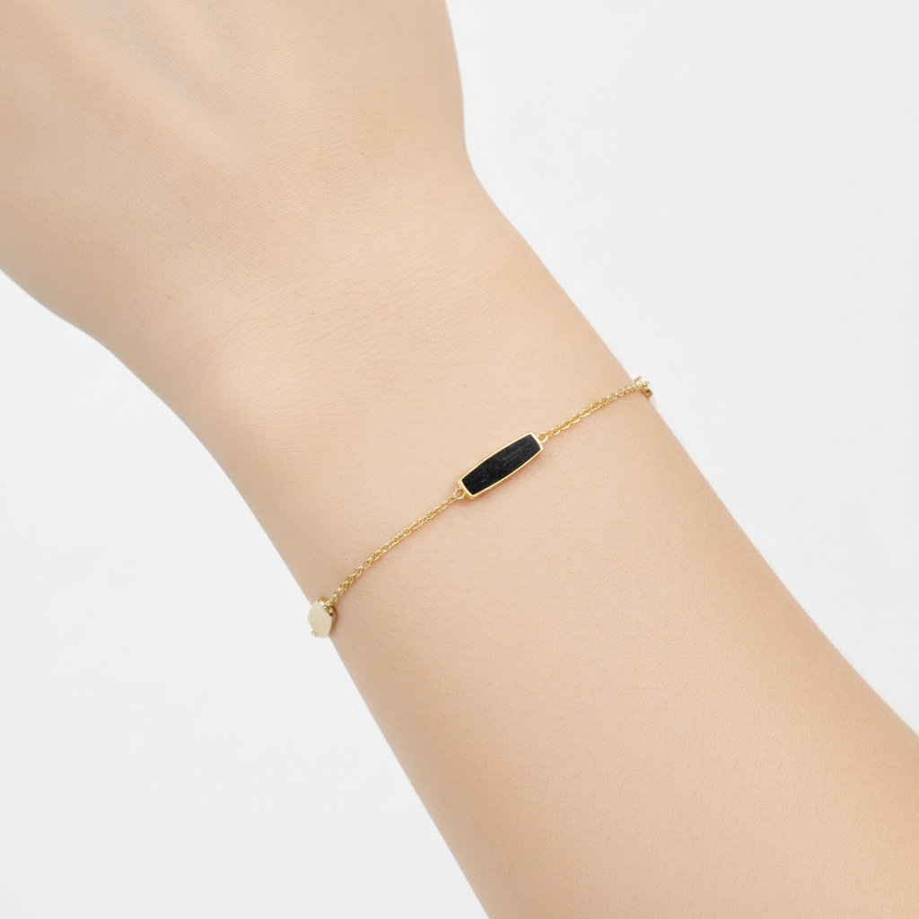 BR4900. 14k Solid Yellow Gold Bars Link Bracelet