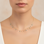 Load image into Gallery viewer, NFE72588TQ. 14K Solid Gold Diamond and Turquoise Necklace
