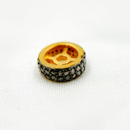 DC584. Diamond Sterling Silver Spacer Bead