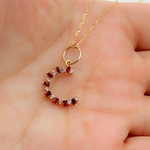 Load image into Gallery viewer, GDP606B. 14K Solid Gold Moon Charm with Diamond and Gemstones
