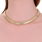 Load image into Gallery viewer, NFH72750. 14K Solid Gold Diamond Snake Necklace