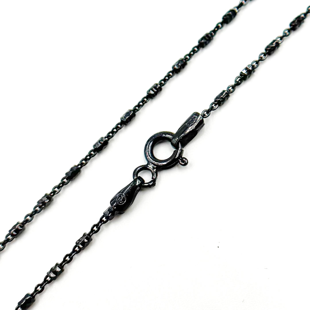 Rhodium Sterling Silver Satellite Necklace