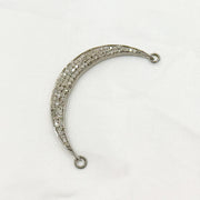 Sterling Silver Diamond Moon Connector