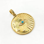 Load image into Gallery viewer, DP694. Diamond Sterling Silver Round Eye Pendant with Gemstone
