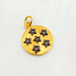 Load image into Gallery viewer, DC410. Diamond Sterling Silver Round Star Charm
