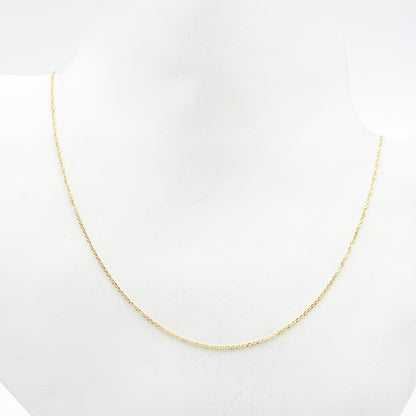 025R01T518K. 18K Solid Yellow Gold Cable Chain