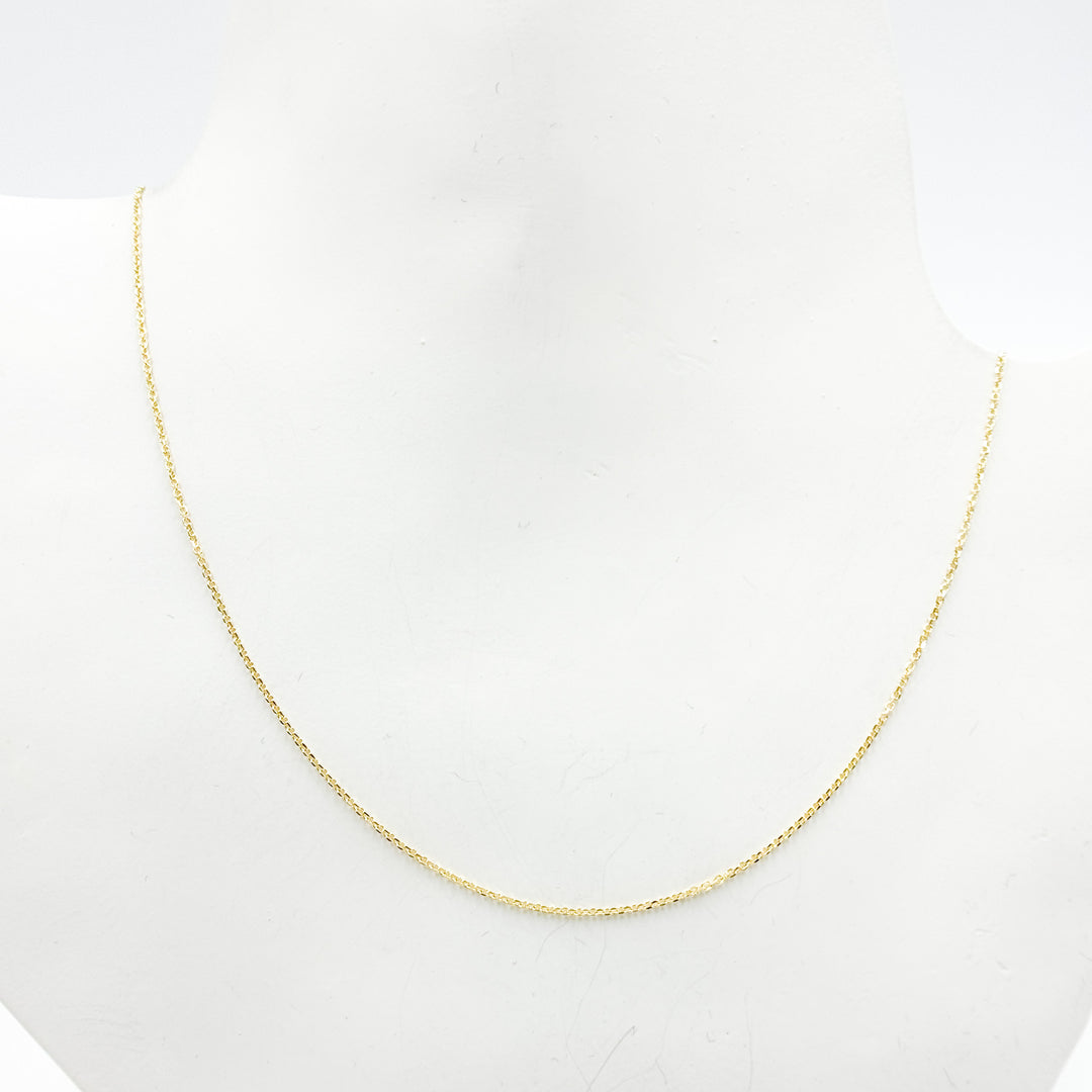 025R01T518K. 18K Solid Yellow Gold Cable Chain
