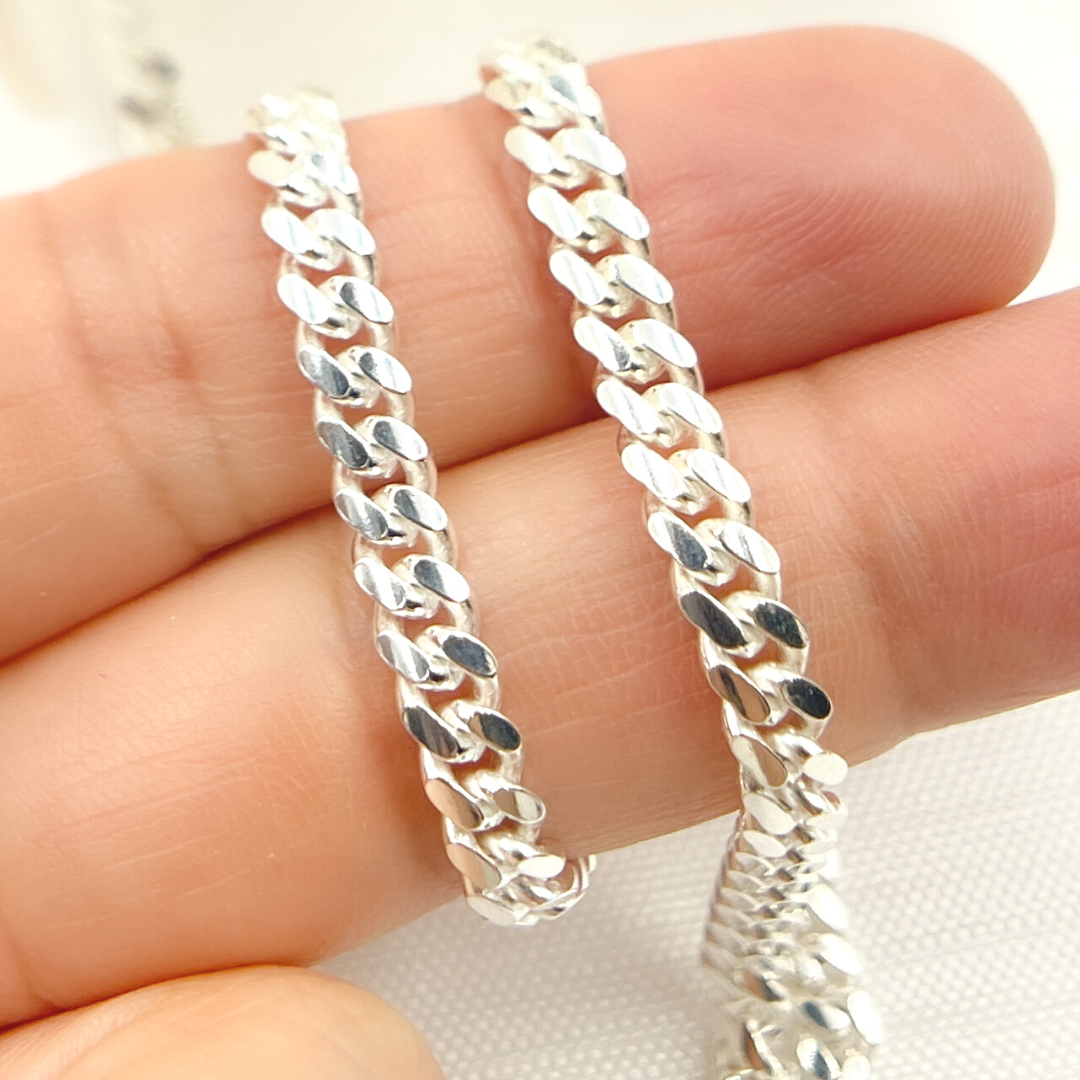 925 Sterling Silver Flat Curb Chain. Z71SS