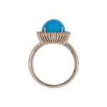 Load image into Gallery viewer, CR97301TQ13X9. 18K Sold Gold Diamond &amp; Turquoise Ring