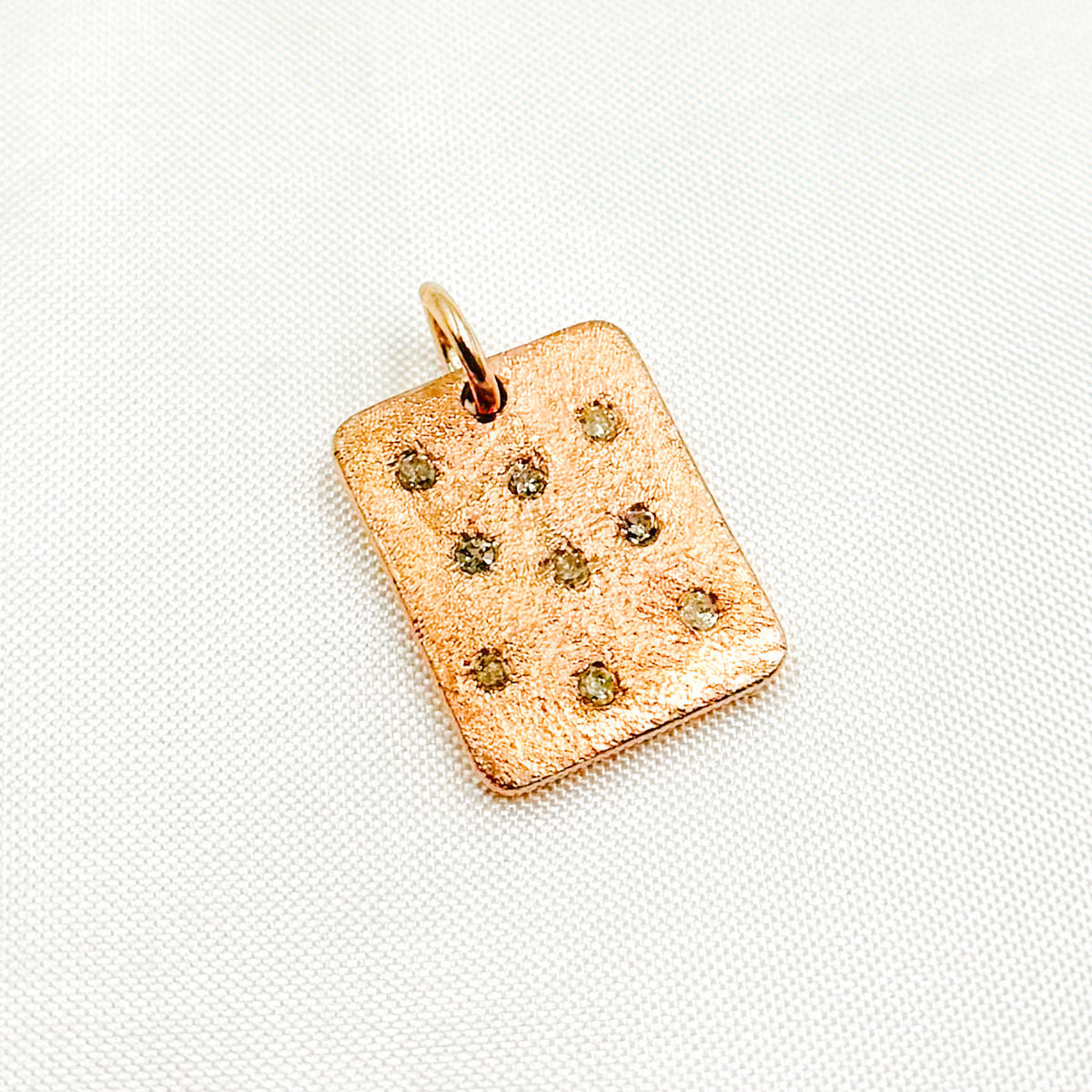 DC018. Diamond & Sterling Silver Rectangle Charm