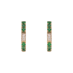 Load image into Gallery viewer, EHE57441. 14K Solid Gold Diamonds and Gemstone Hoops