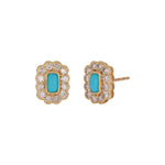 Load image into Gallery viewer, EFI54128. 14k Solid Gold Diamond and Gemstone Studs Earrings