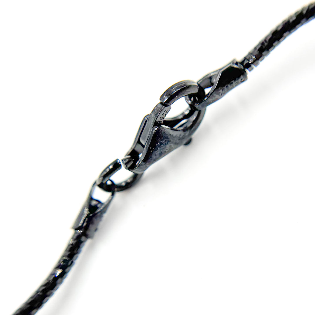 Rhodium Sterling Silver Snake Omega Necklaces