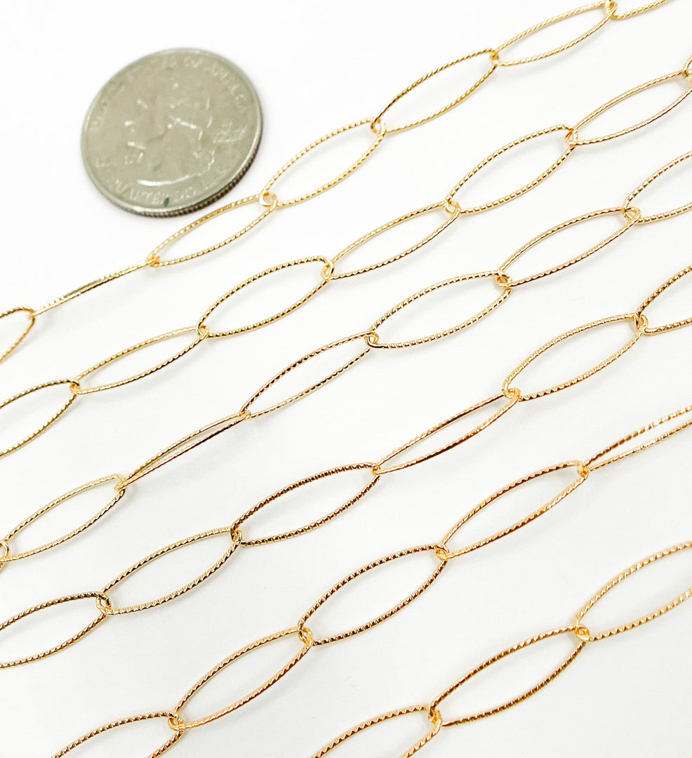 14k Gold Filled Twisted Oval Link Chain. 700TWGF