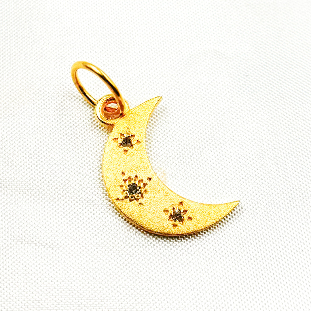 DC368. Diamond Sterling Silver Moon & Star Charm