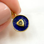 Load image into Gallery viewer, DC134A. Diamond Sterling Silver Round Heart Enamel Charm
