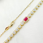 Load image into Gallery viewer, 14K Solid Gold Diamond and Gemstone Necklace. NK401314
