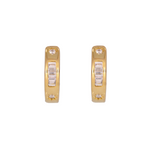 Load image into Gallery viewer, 14K Solid Roses Gold Diamond Hoop Earrings