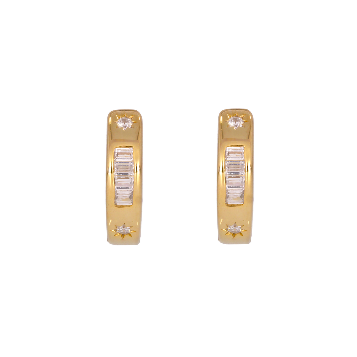 14K Solid Roses Gold Diamond Hoop Earrings