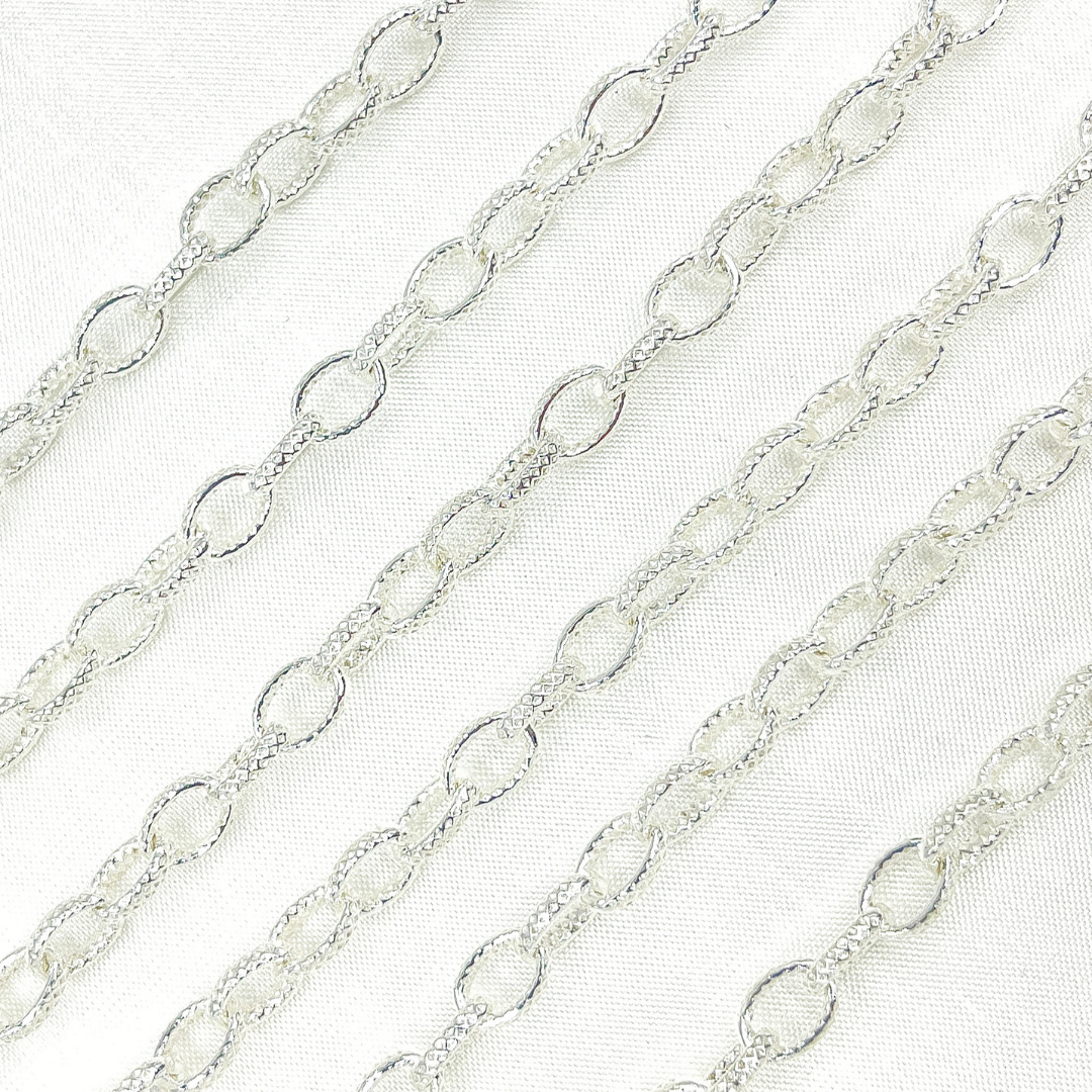 Buy Sterling Silver Textured Oval Link Chain.