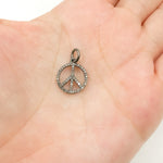 Load image into Gallery viewer, DC895. Diamond Sterling Silver Round Peace Charm
