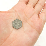 Load image into Gallery viewer, DC416. Diamond Sterling Silver Hexagon Pendant
