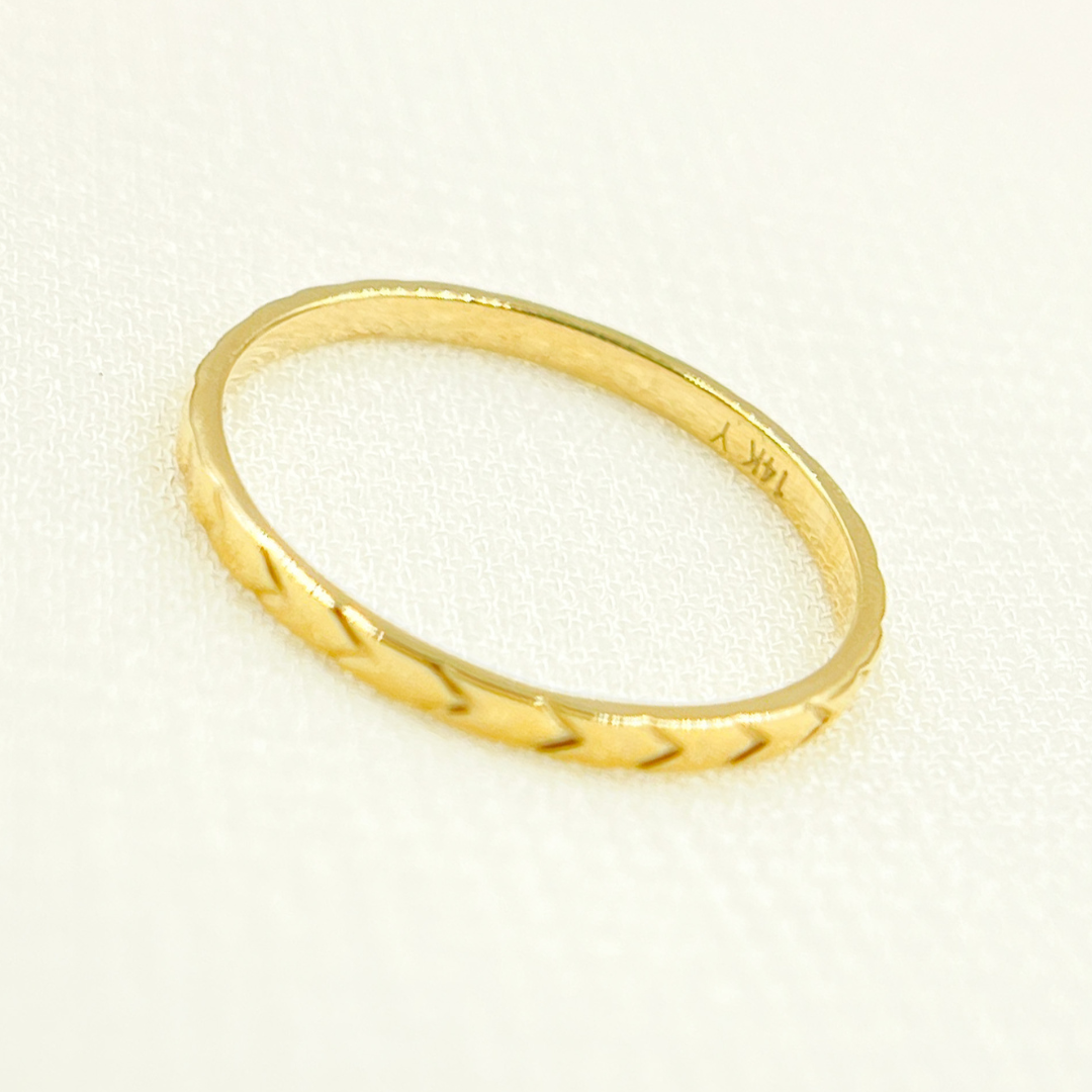 14K Solid Gold Texture Ring. ZGG672