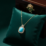 Load image into Gallery viewer, CP97443TQ12X10. 14K Solid Gold Diamond and Turquoise Pendant
