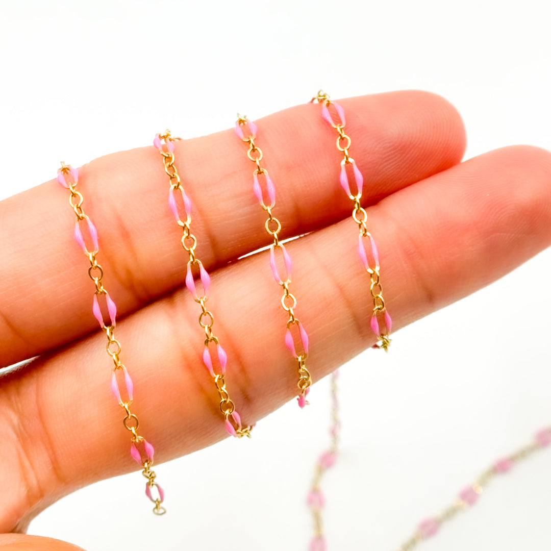 70/1003FGF. 14k Gold Filled Enamel Flat Marina Chain