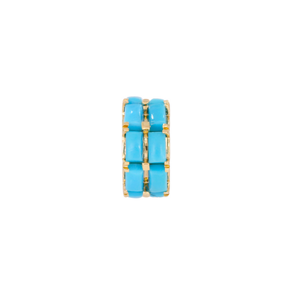 14K Solid Gold Baguette Shape Natural Gemstone Sliders