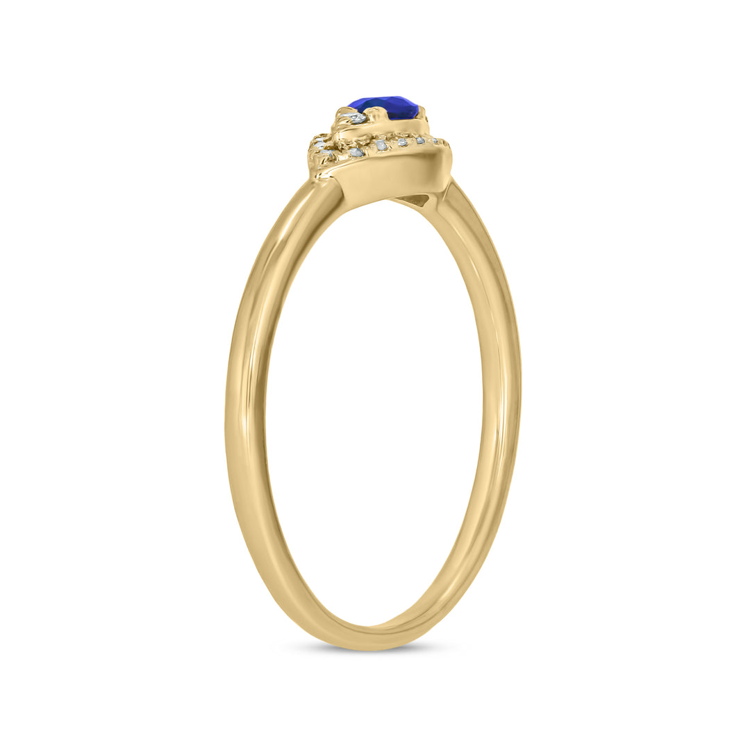 RFB17775BS. 14k Solid Gold Diamond and Blue Sapphire Eye Ring