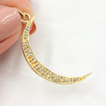 Load image into Gallery viewer, DP1003. Diamond Sterling Silver Moon Pendant
