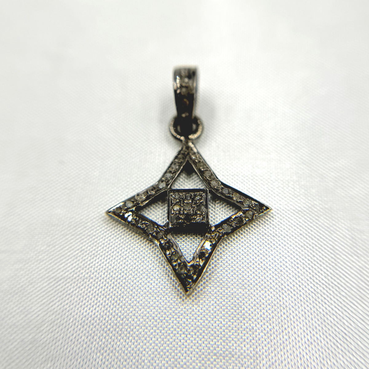 DP229. Diamond Sterling Silver Fancy Shape Pendant