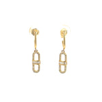 Load image into Gallery viewer, 14K Solid Gold and Diamonds Link Earrings. EFE52048
