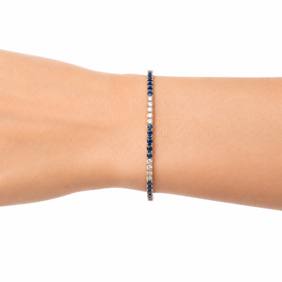 BNH68545. 14K Solid Yellow Gold Diamond and Gemstone Bangle