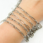 Load image into Gallery viewer, V149OX. Oxidized Sterling Silver Flat Paperclip Link Chain
