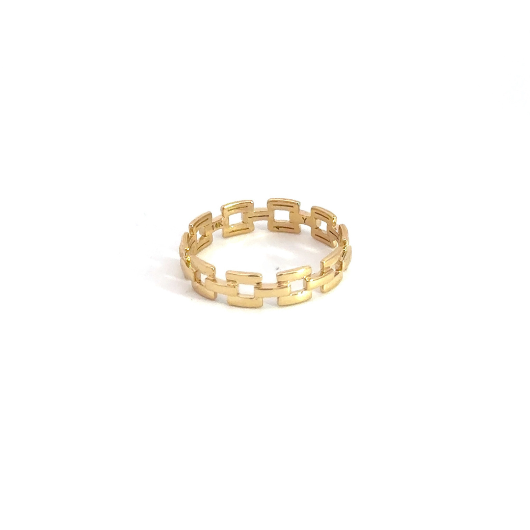 14k Solid Gold Chain Ring. RAZ01580