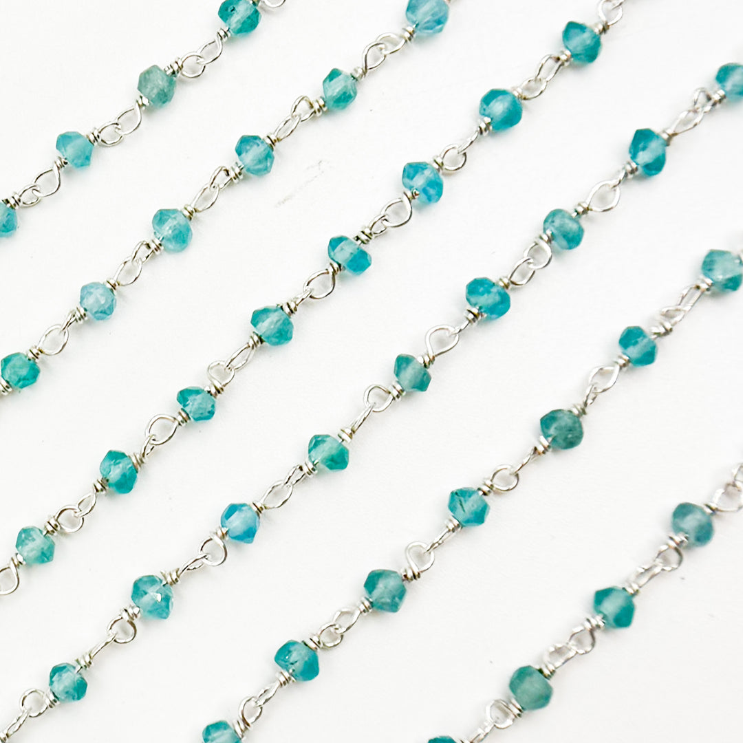 APE5. Apatite Sterling Silver Wire Chain