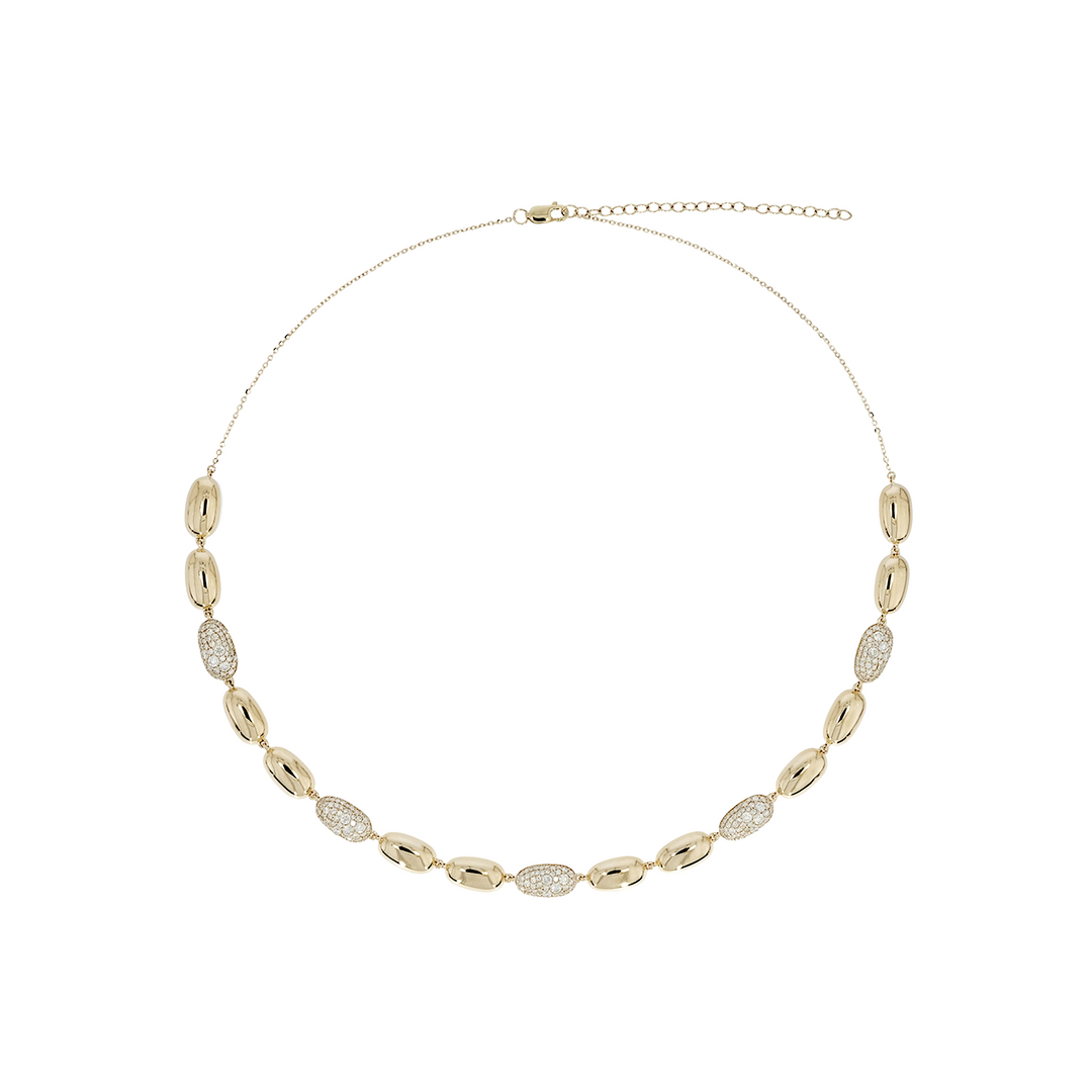 NFQ72701. 14K Solid Gold Diamond Fancy Necklace