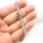 Load image into Gallery viewer, RSOJBR7043WG. 14K White Gold Bracelet with Diamond Leaves