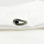 Load image into Gallery viewer, DE04. Diamond Black Rhodium Sterling Silver Gemstone Ring
