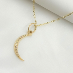 Load image into Gallery viewer, GDP505. 14K Solid Gold Moon Charm with Diamonds
