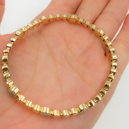 14K Solid Gold Diamond Stretch