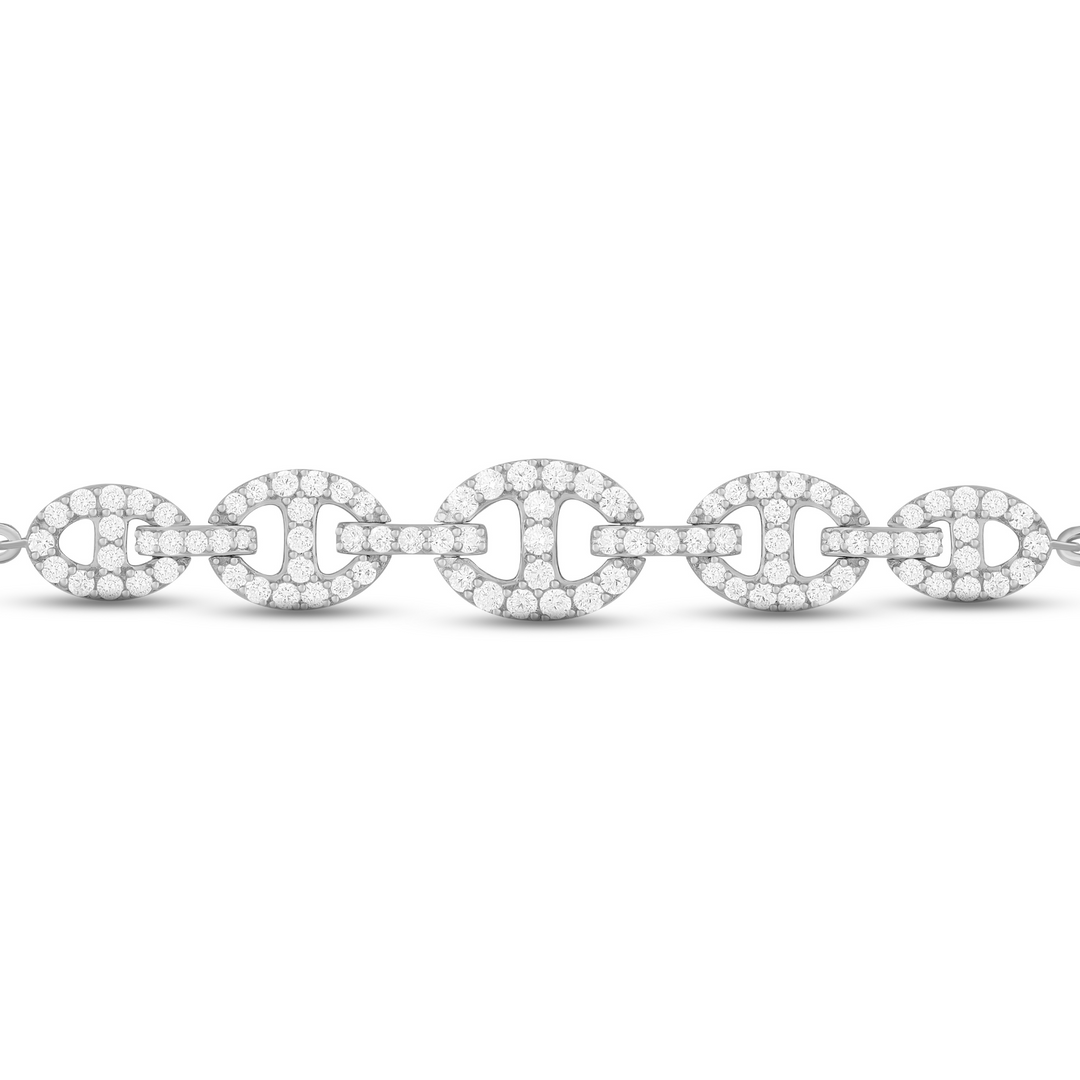 BR402445. 14k Solid Gold Diamond Paperclip Bracelet