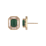 Load image into Gallery viewer, CE97217EM8X6. 14K Solid Gold Diamond and Emerald Stud Earring