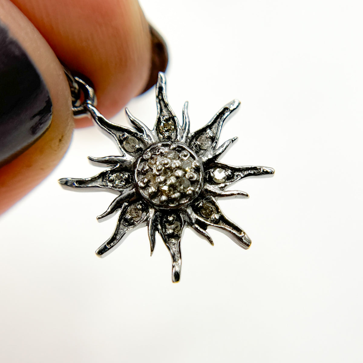 DC399. Diamond Sterling Silver Sun Charm