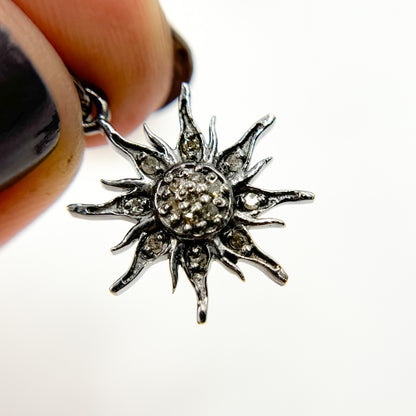 DC399. Diamond Sterling Silver Sun Charm