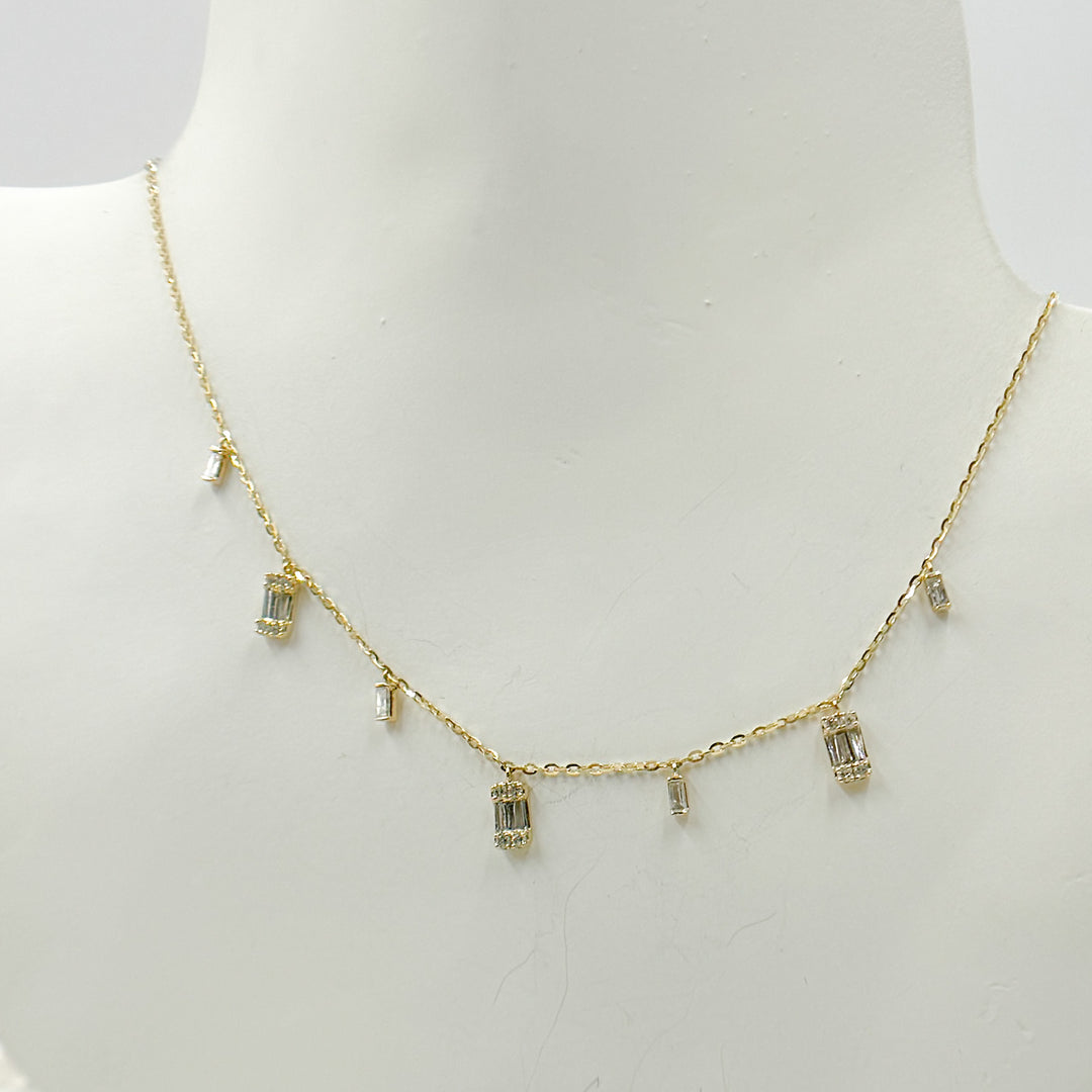 14K Solid Gold Diamond Dangle Necklace. NT401827