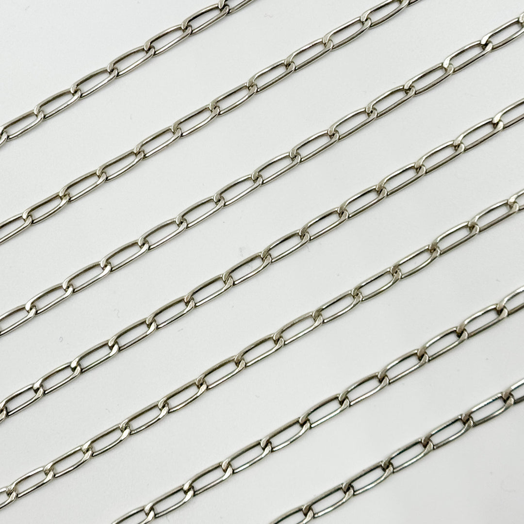 Sterling Silver Oxidized Flat Curb Chain